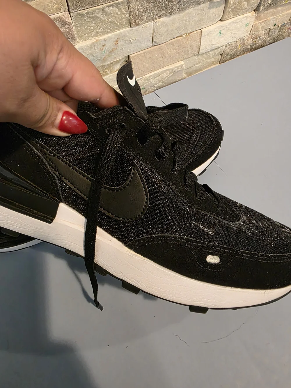 Nike Black Waffle One  Low-Top Sneakers